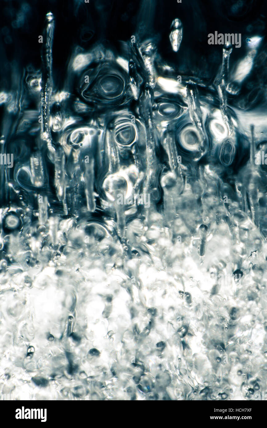 Close up of refractions inside of an ice cube Stock Photo
