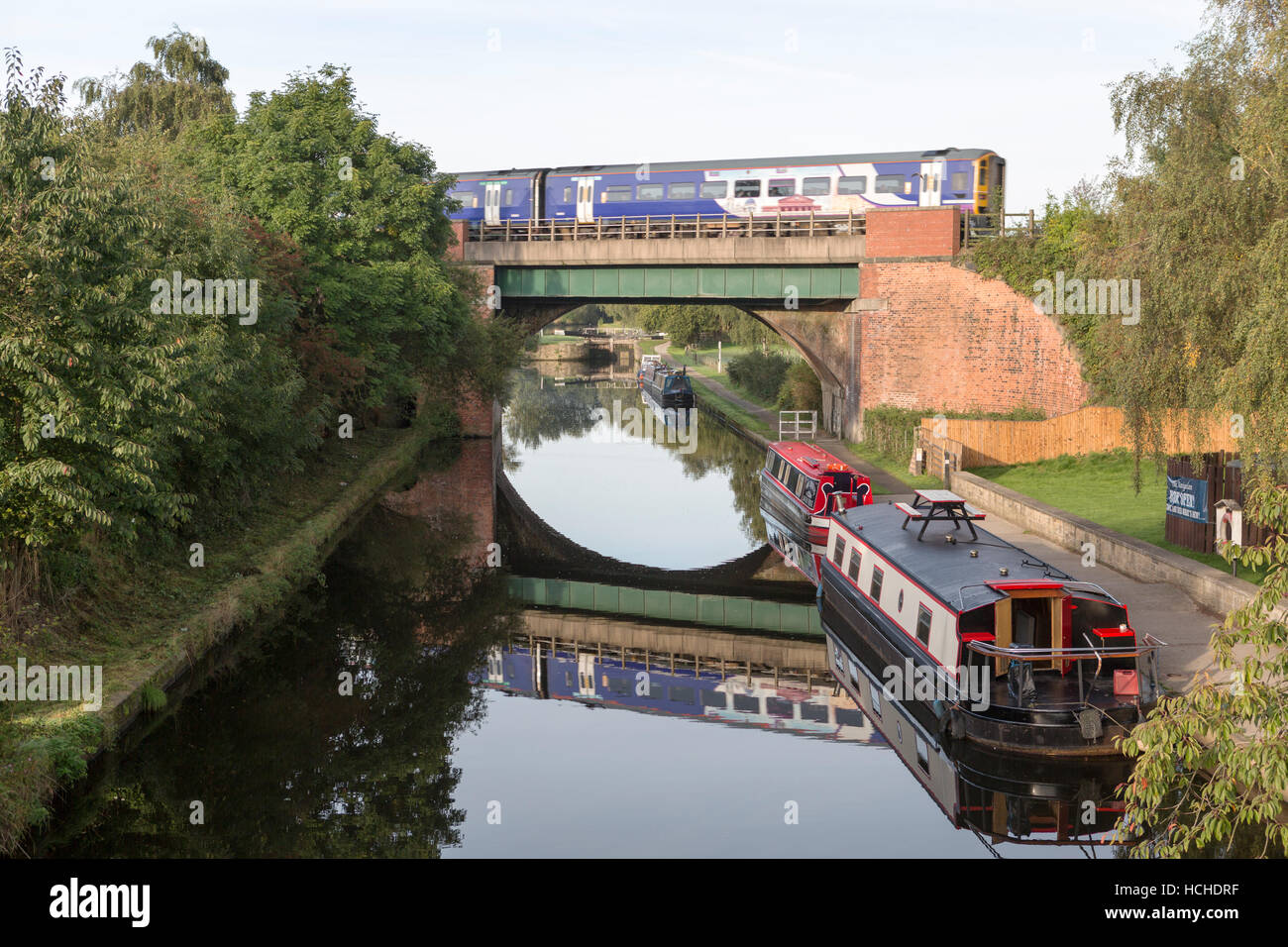 The Calder and Hebble navigation near Wakefield, West Yorks. Stock Photo