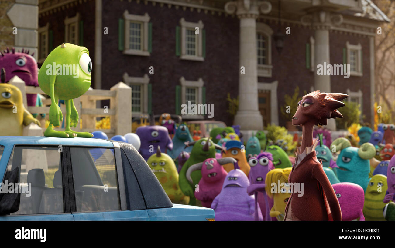 MONSTERS UNIVERSITY, front, from left Mike (voice Billy Crystal), Dean Hardscrabble (voice