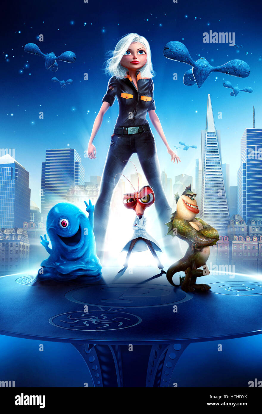 MONSTERS VS. ALIENS, from left: B.O.B. (voice: Seth Rogen), Ginormica