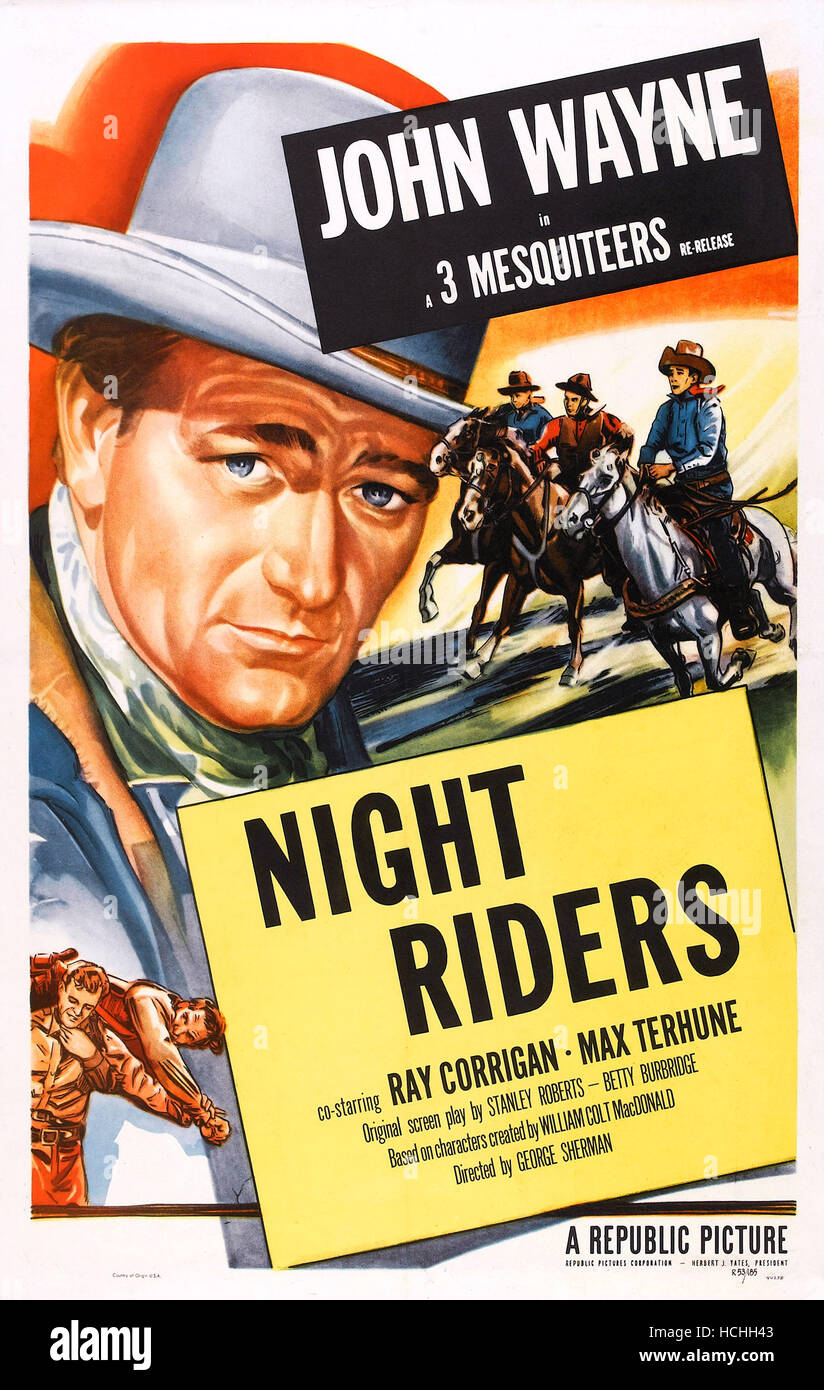 THE NIGHT RIDERS, US poster, John Wayne, 1939 Stock Photo Alamy