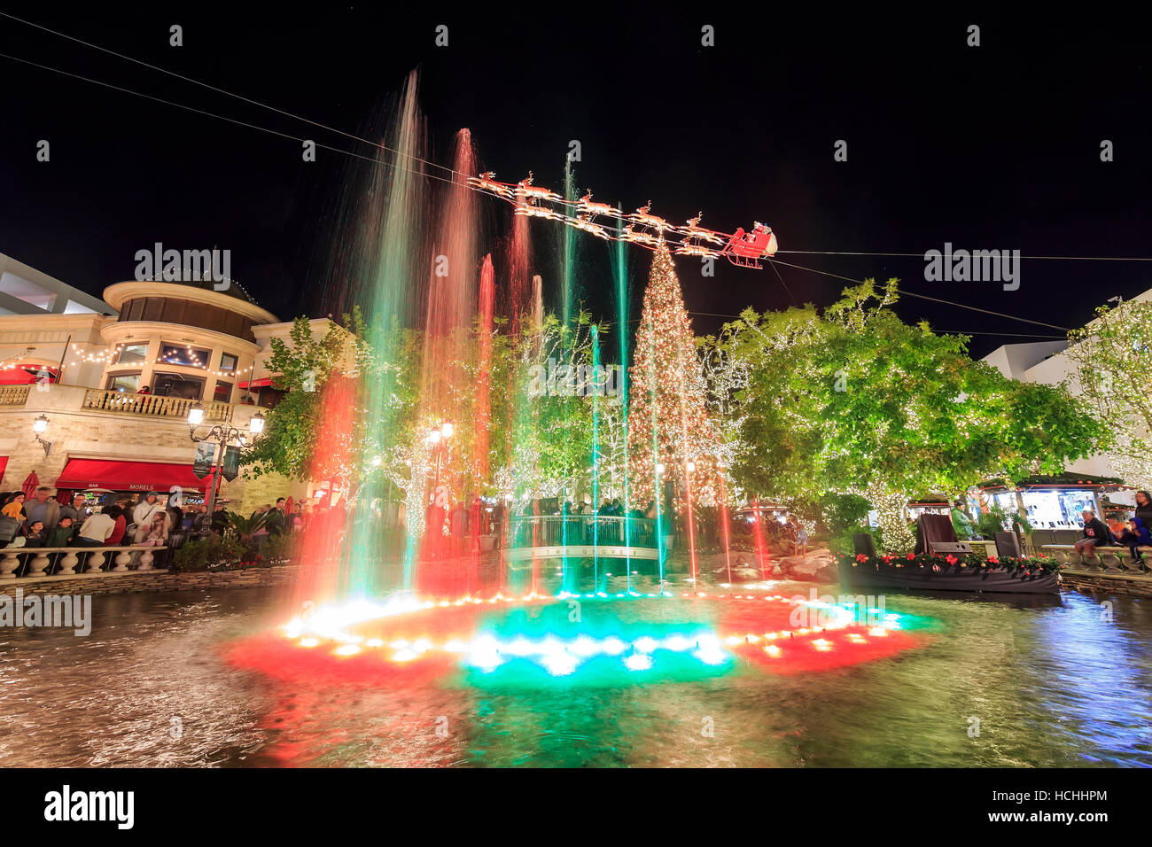 DEC 12, Los Angeles Christmas at the shopping mall The Grove on DEC