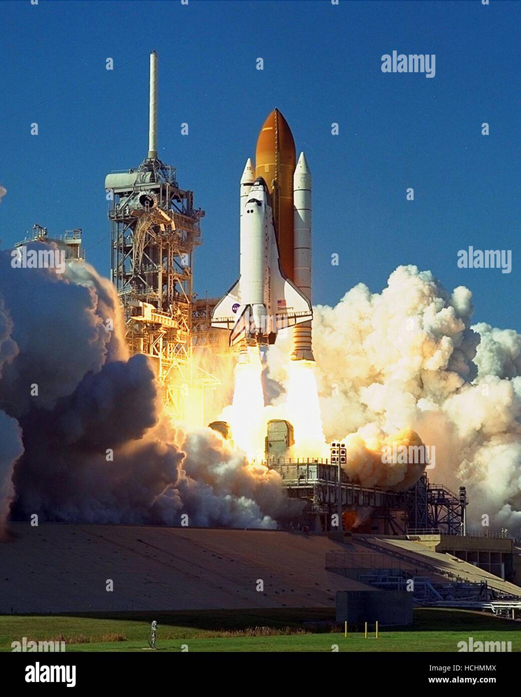 Clouds Of Exhaust And Blazing Light Fill Launch Pad 39b As - 