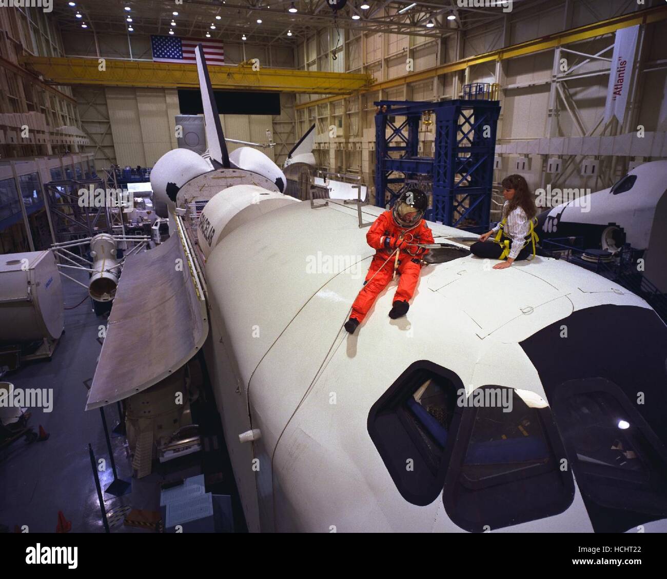 Eressing United States Senator John H. Glenn Jr. (Democrat of Ohio), talks with ...