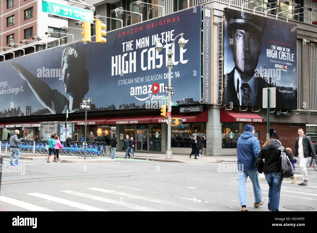 Controversial Amazon Billboard, New York, NY USA Stock Photo - Alamy