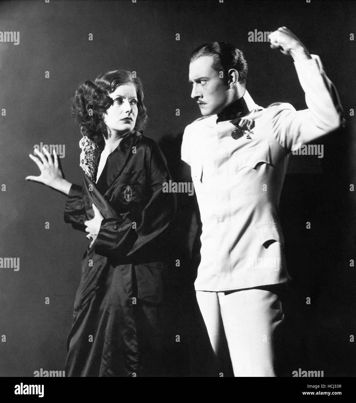 THE MYSTERIOUS LADY, from left: Greta Garbo, Conrad Nagel, 1928 Stock ...
