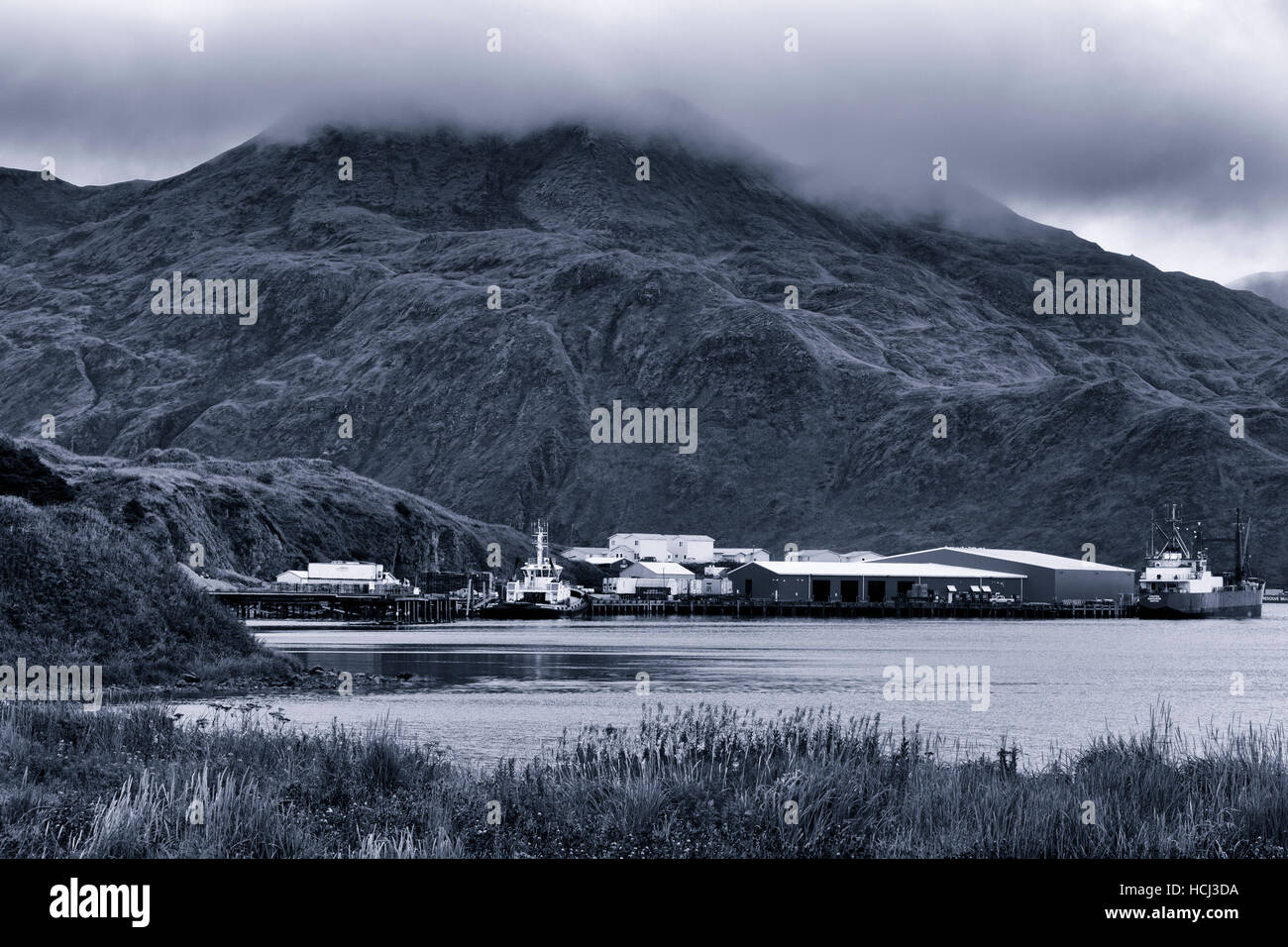 Dutch Harbor, Amaknak  Island, Aleutian Islands, Alaska, USA Stock Photo