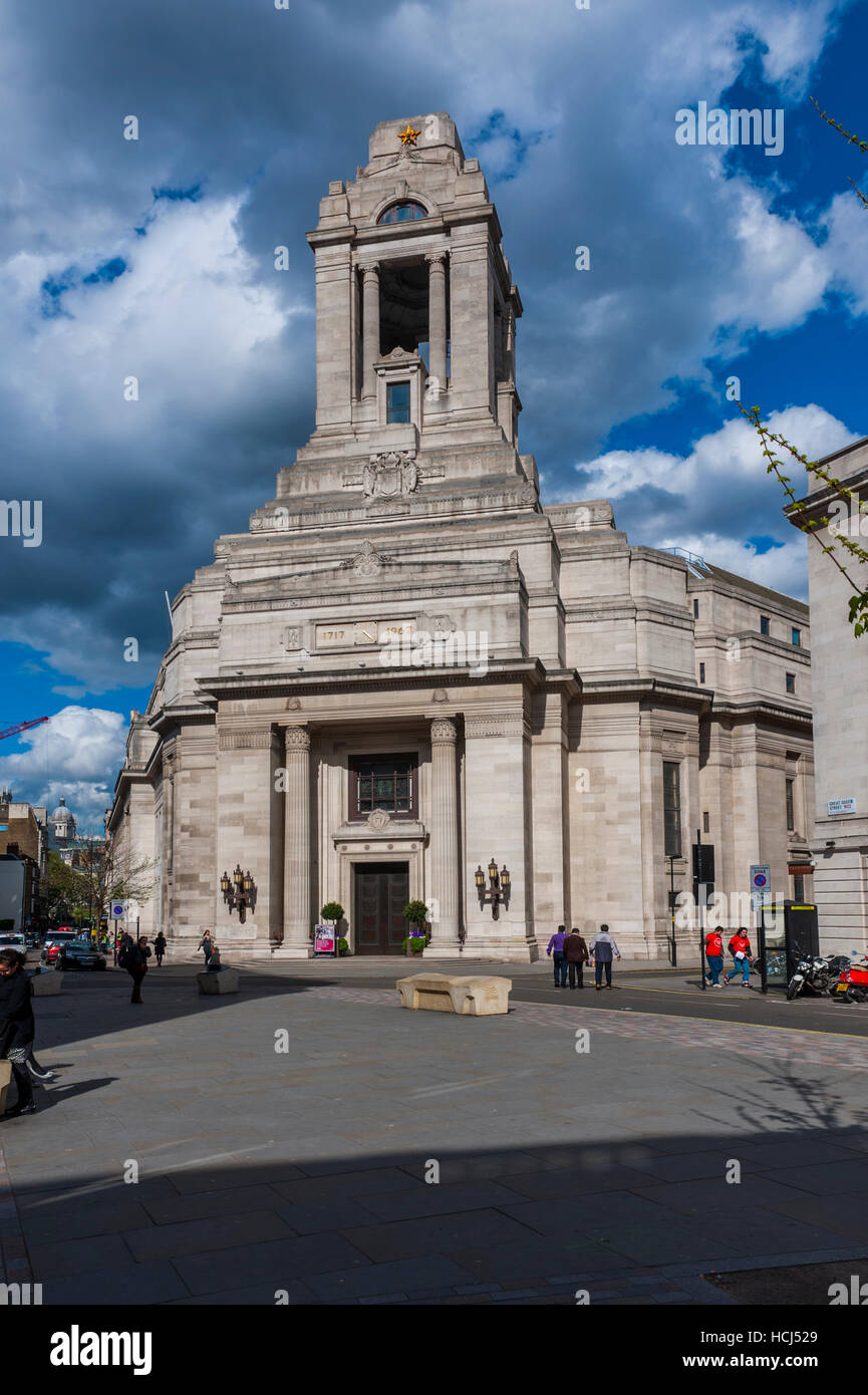 Freemasons' Hall in London is the headquarters of the United Grand Lodge of England and the Supreme Grand Chapter of Royal Arch Masons of England Stock Photo