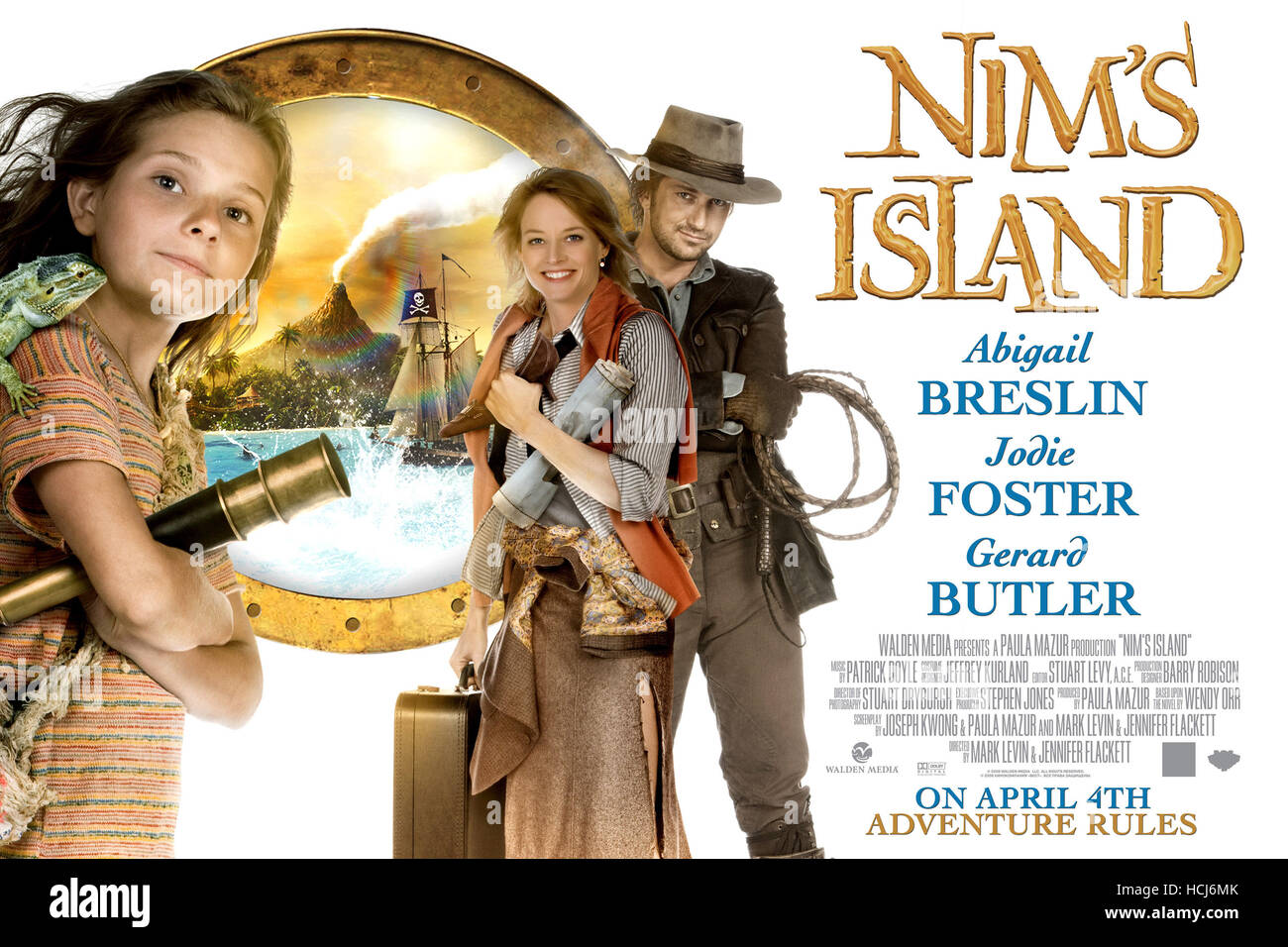 NIM'S ISLAND, l-r: Abigail Breslin, Jodie Foster, Gerard Butler on poster  art, 2008, TM and Copyright ©20th Century Fox Film Stock Photo - Alamy