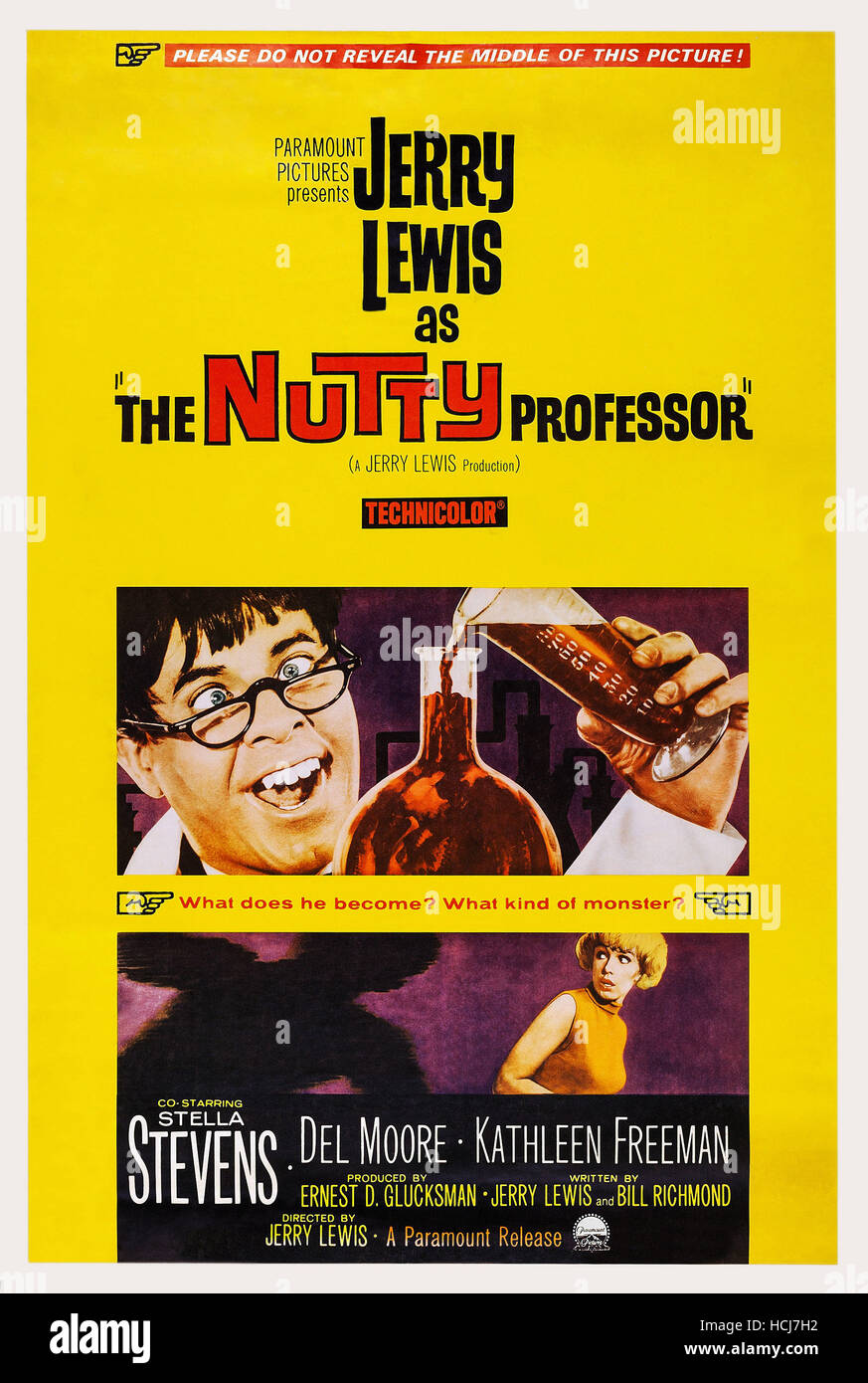 THE NUTTY PROFESSOR, US poster, from top: Jerry Lewis, Stella Stevens