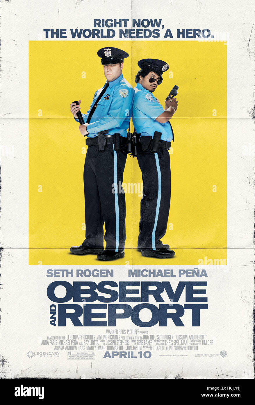 Seth Rogan Cop OBSERVE AND REPORT, from left: Seth Rogen, Michael Pena, 2009. ©Warner ...