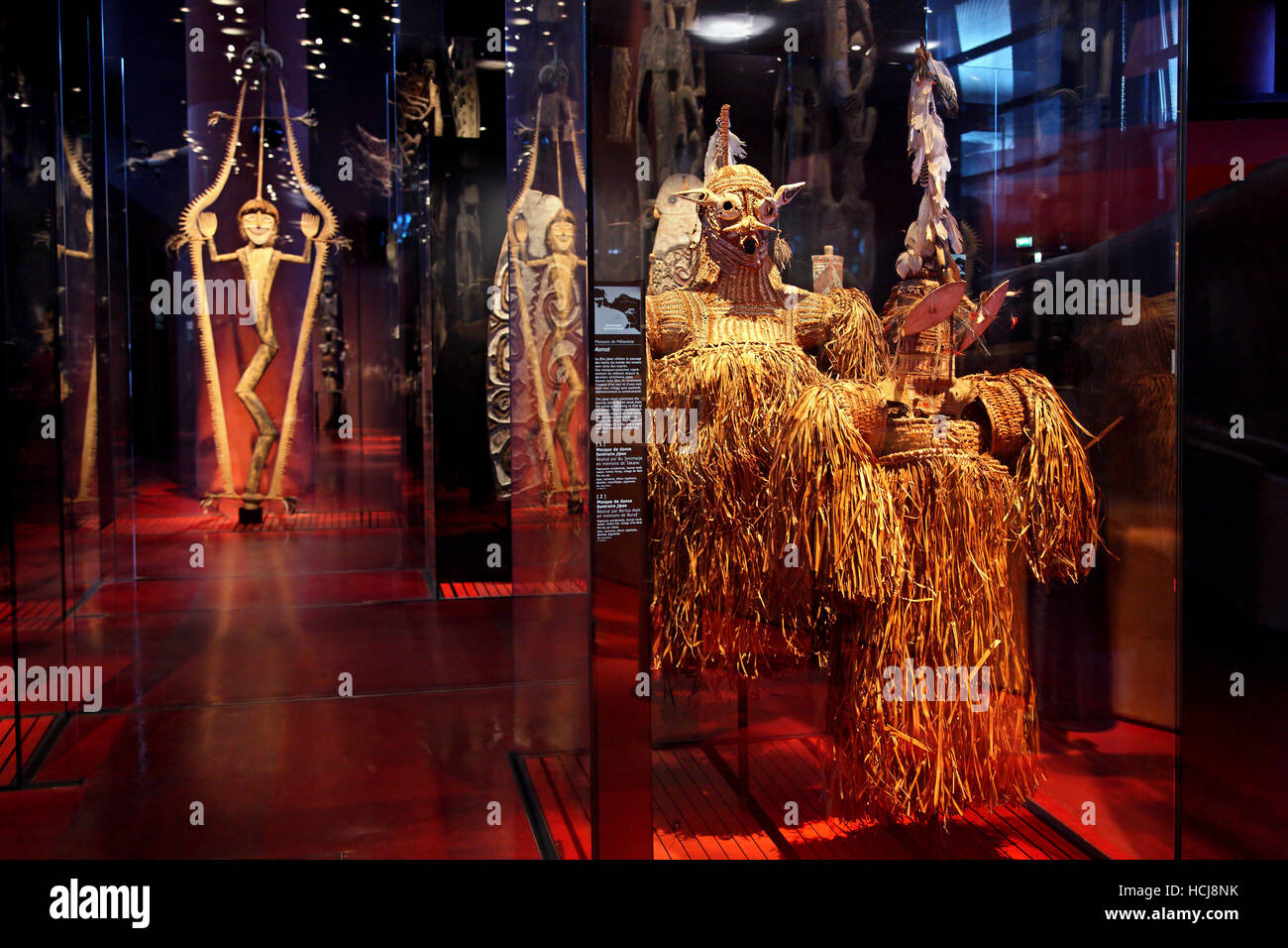 Exhibits from Oceania in the Musee du Quai Branly, Paris, France Stock Photo
