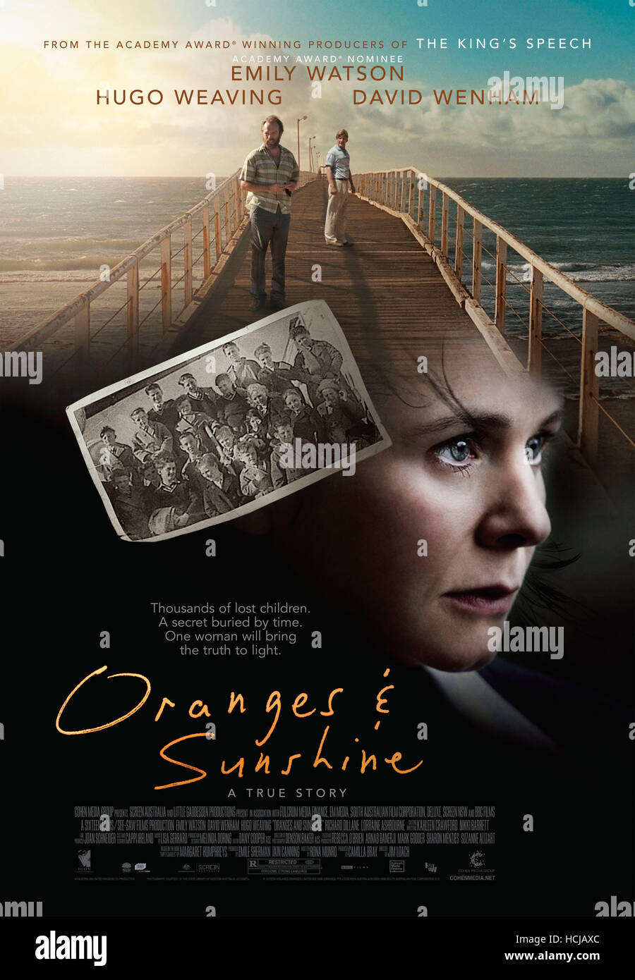 ORANGES AND SUNSHINE, US poster art, Hugo Weaving (back left), Emily