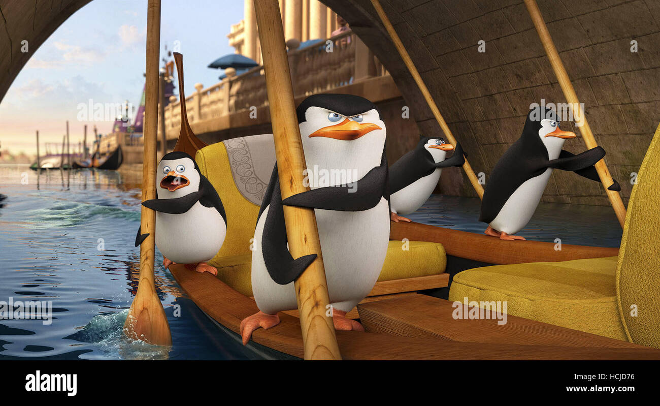 PENGUINS OF MADAGASCAR, from left: Private (voice: Christopher Knights),  Skipper (voice: Tom McGrath), Rico (voice: Conrad Stock Photo - Alamy