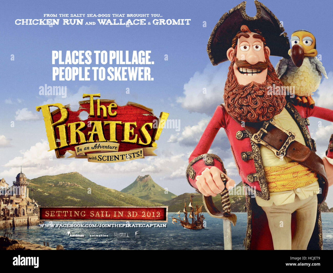 THE PIRATES! BAND OF MISFITS, British poster art, Pirate Captain (voice