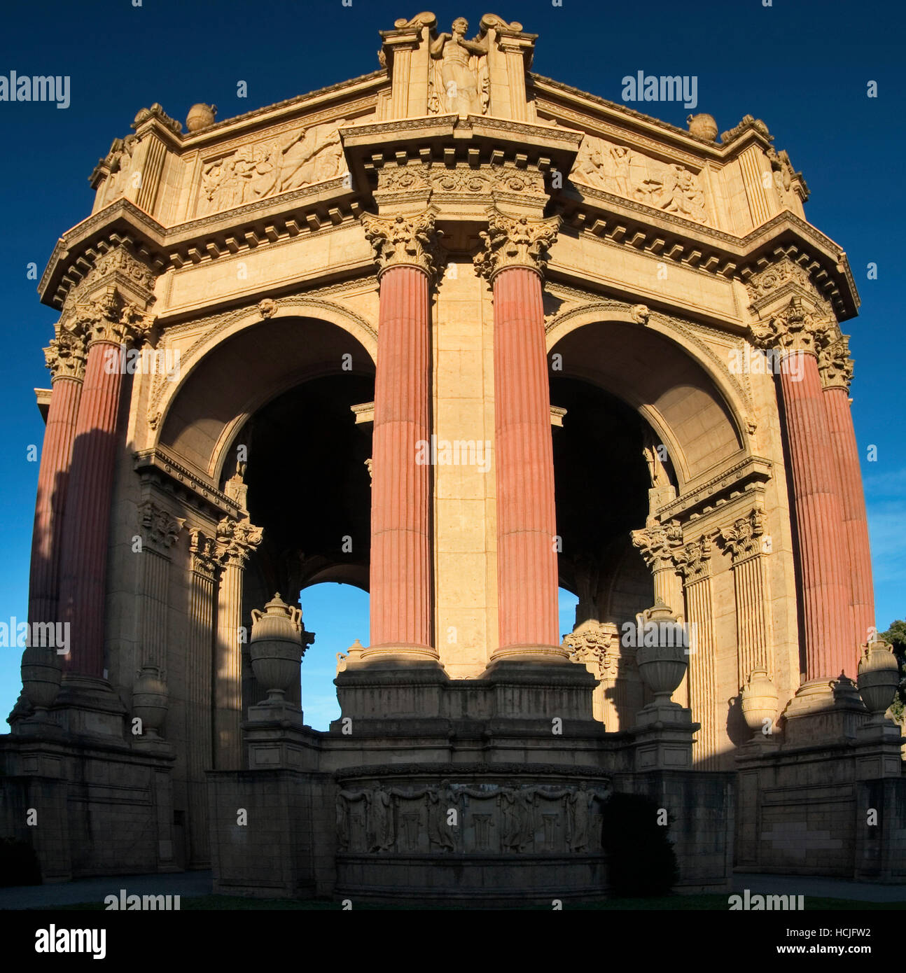 The Palace of Fine Arts Theatre, a remain of the 1915 Panama Pacific Exposition, in the Marina District of San Francisco, California. Stock Photo