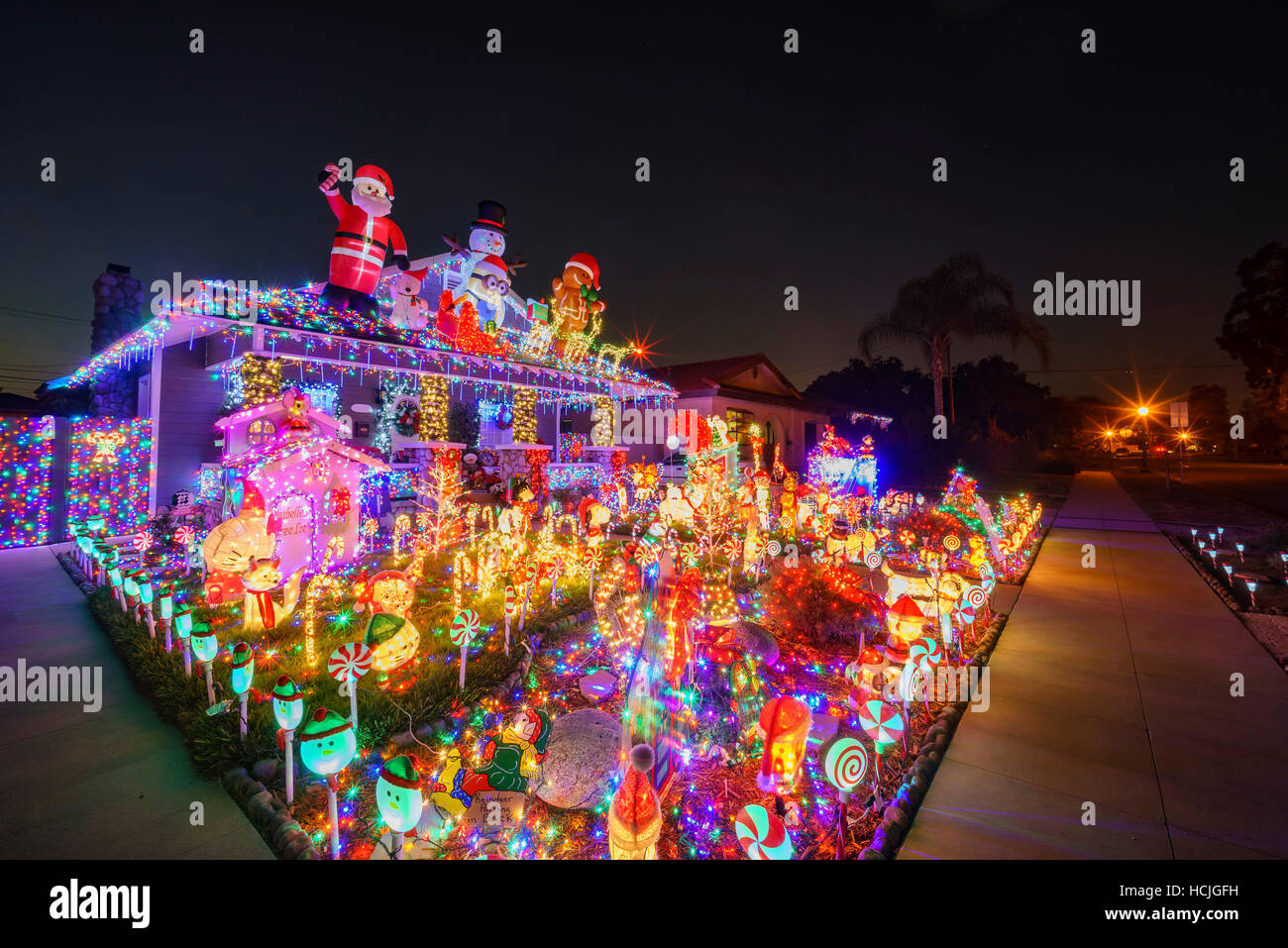 Los Angeles, DEC 5 Beautiful christmas decoration of American style