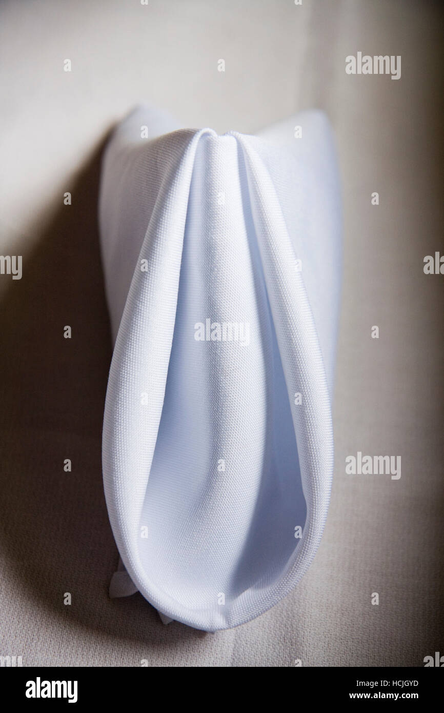 A Decorative Folded Cloth Napkin At A Wedding Reception At The