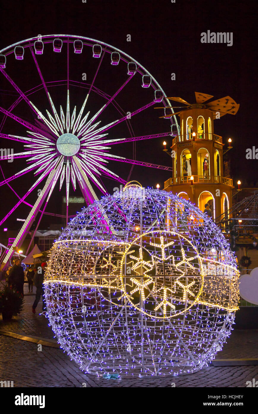 Outdoor Winter Christmas Decoration Poland Stock Photos Outdoor