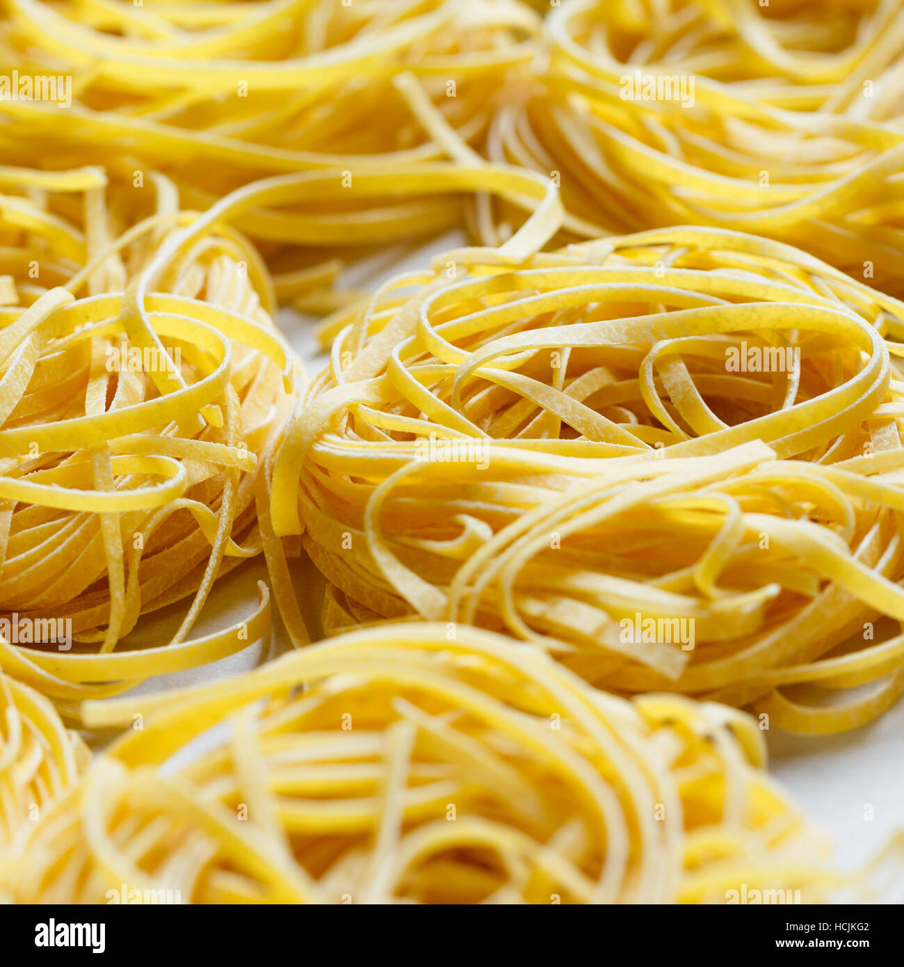 Fettuccine nests dried pasta Stock Photo