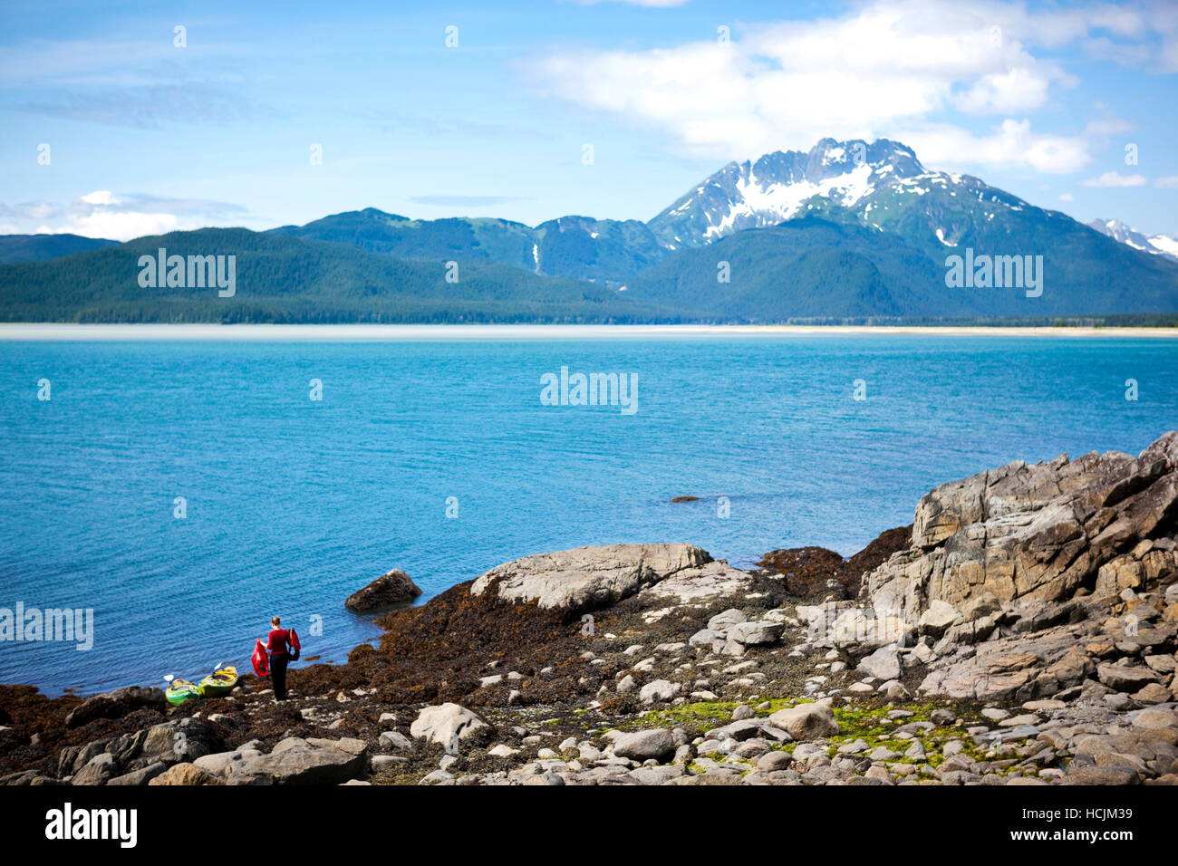 Low Tide in Berners Bay Stock Photo Alamy