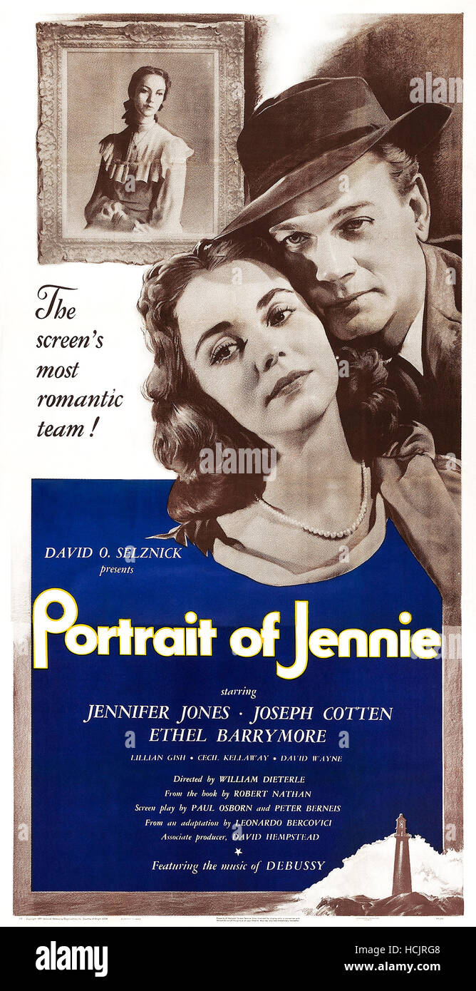 PORTRAIT OF JENNIE, poster art, l-r: Jennifer Jones, Joseph Cotten