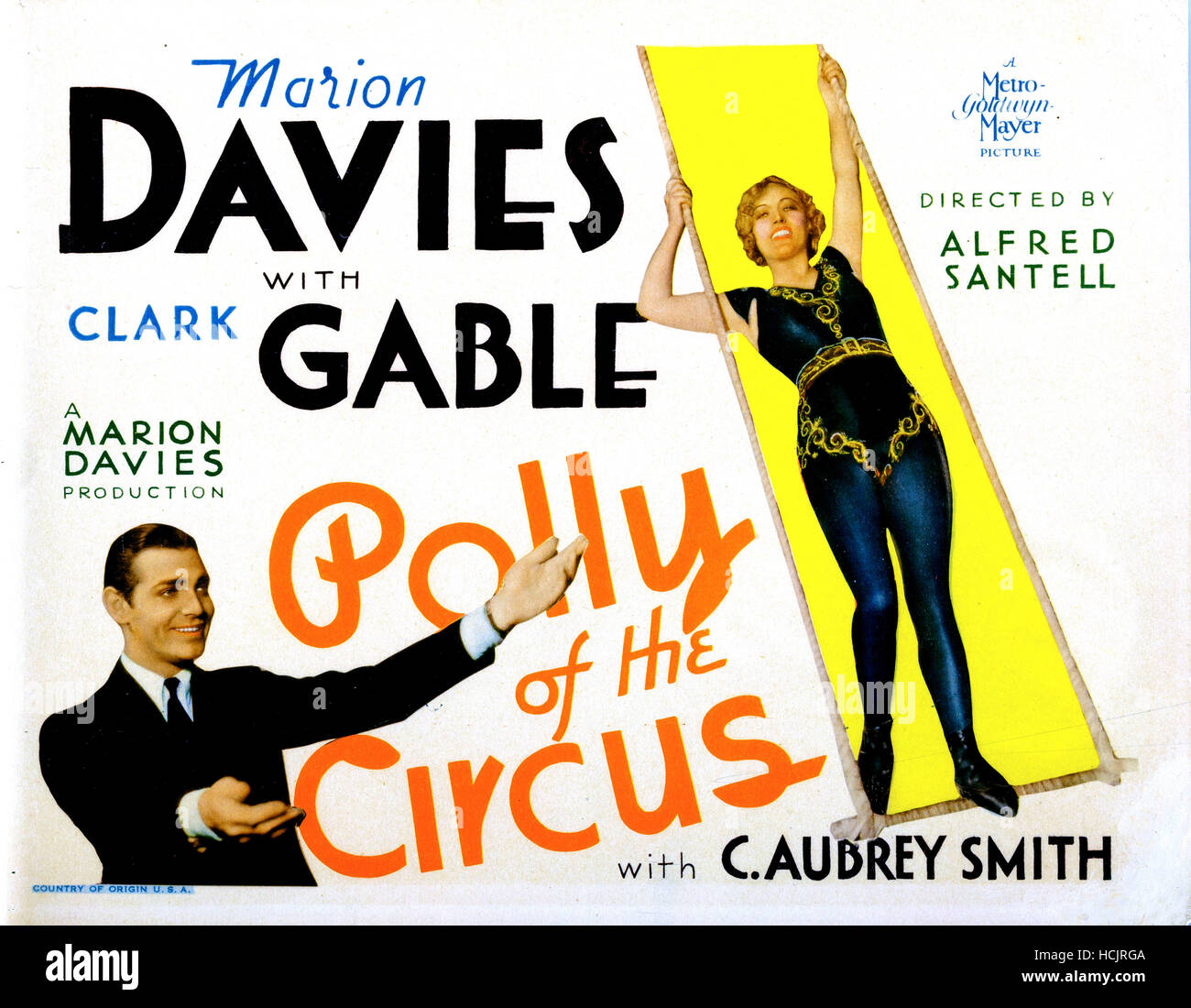 POLLY OF THE CIRCUS, lobbycard, from left: Clark Gable, Marion Davies ...