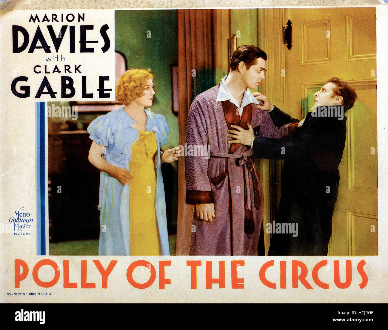 POLLY OF THE CIRCUS, lobbycard, Marion Davies (left), Clark Gable ...
