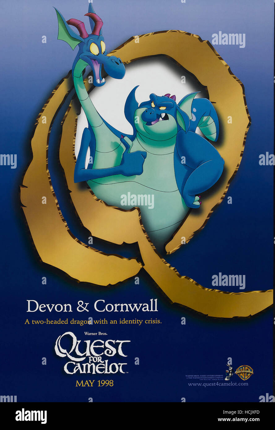 QUEST FOR CAMELOT, US advance poster art, Devon and Cornwall, the two ...