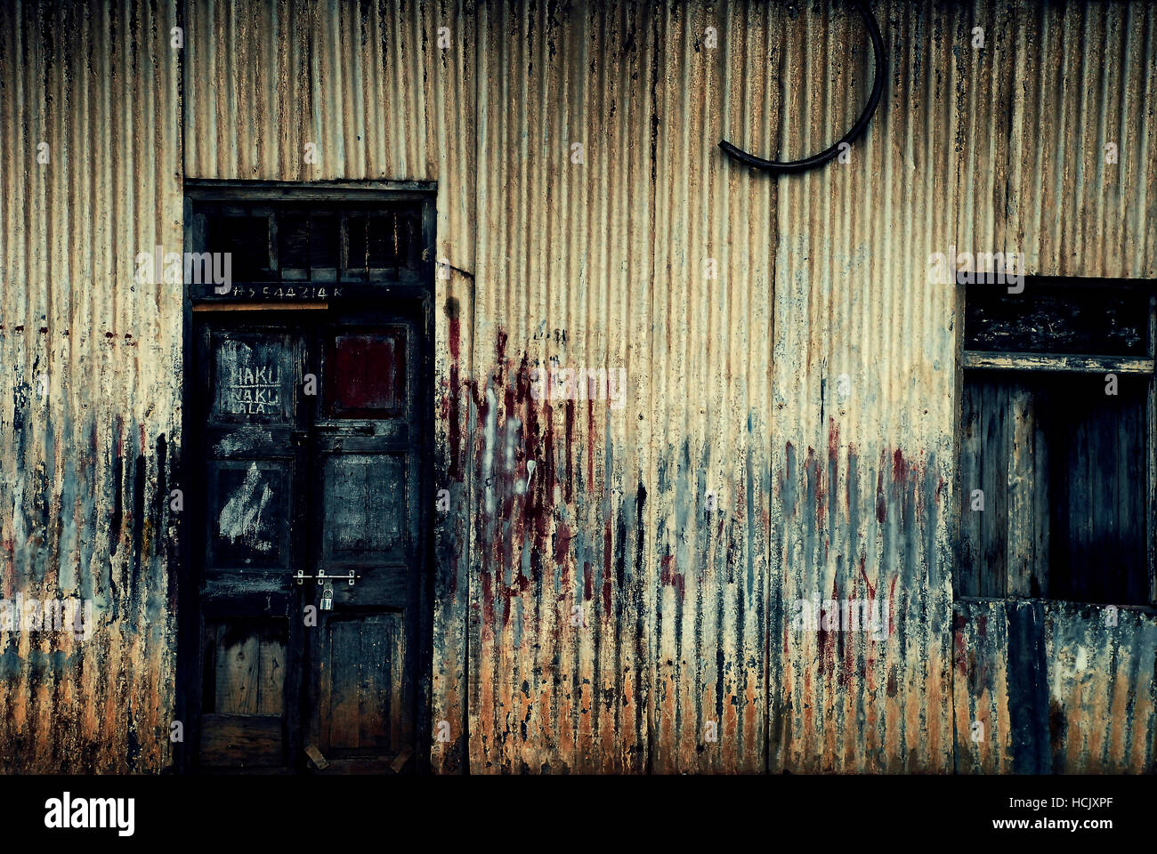 Old warehouse entrance. Stock Photo