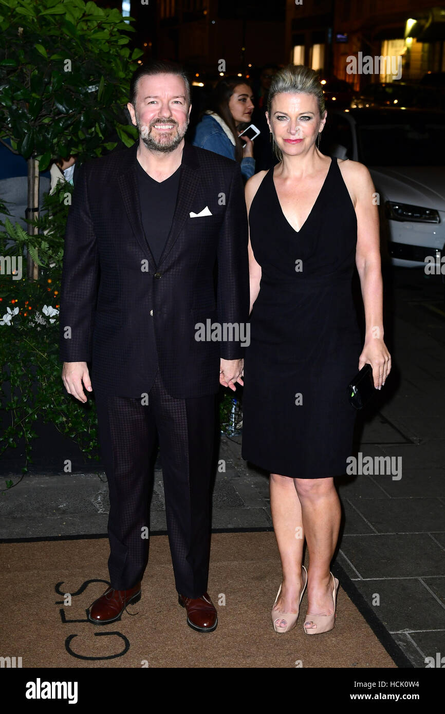 Ricky gervais partner jane fallon hi-res stock photography and images
