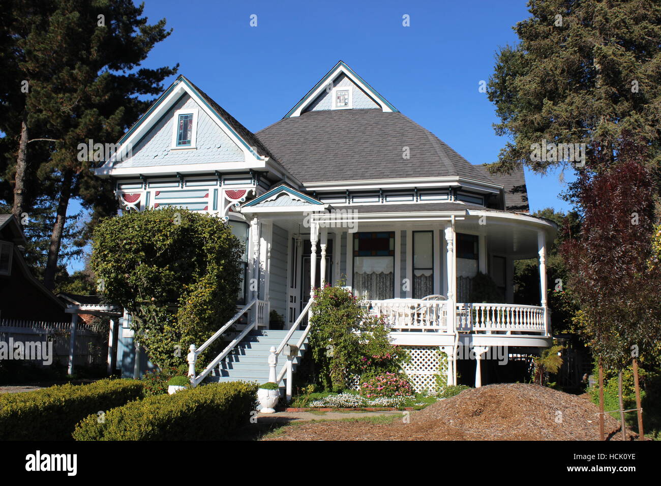 Queen Anne Cottage, Healdsburg, California Stock Photo