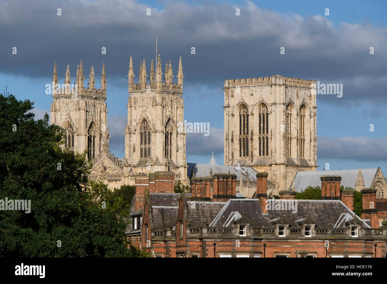 York Minster: view of towers and rooftops. Stock Photo