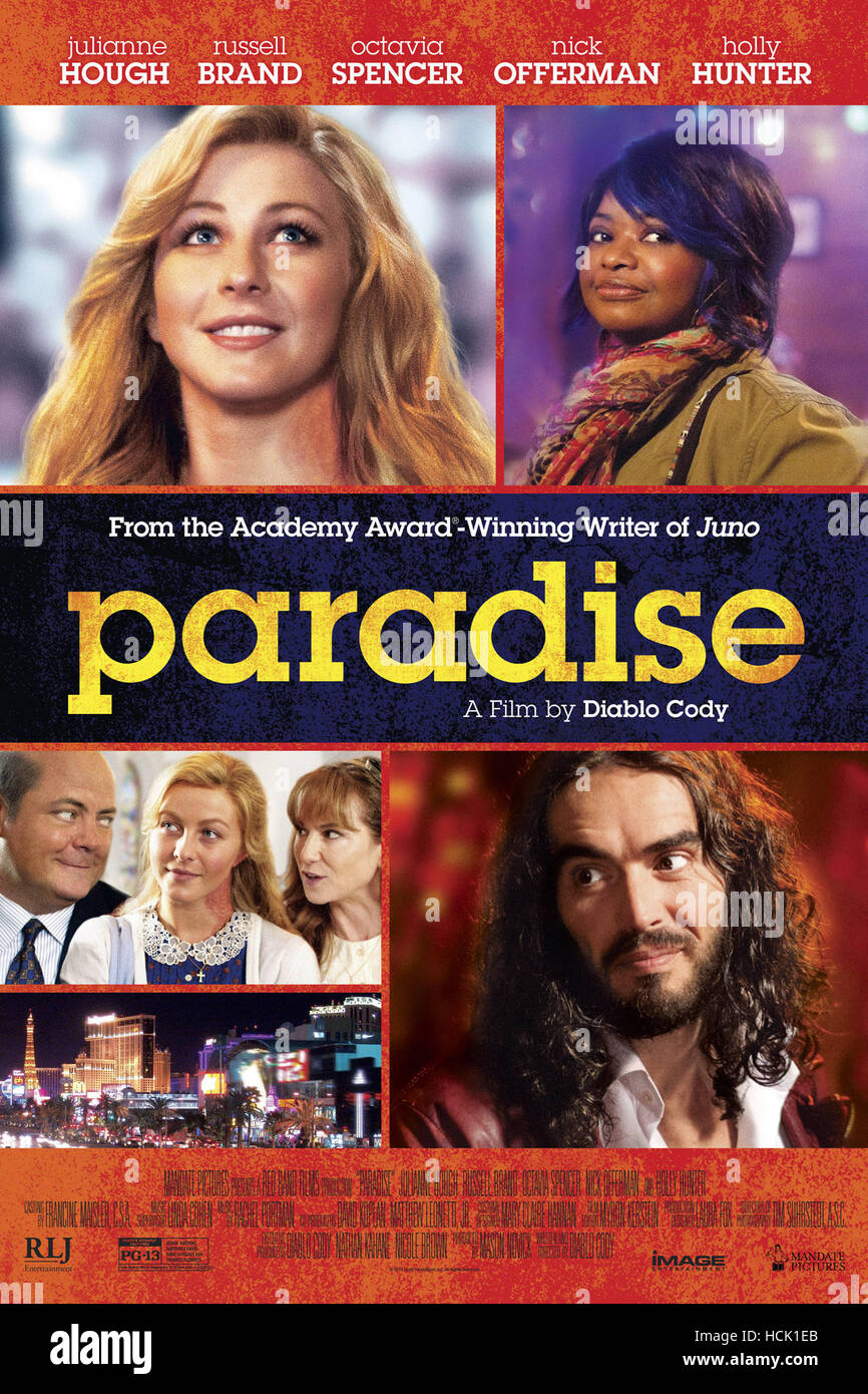 PARADISE, clockwise from top left: Julianne Hough, Octavia Spencer, Russell Brand, Holly Hunter, Nick Offerman, Julianne Hough, Stock Photo