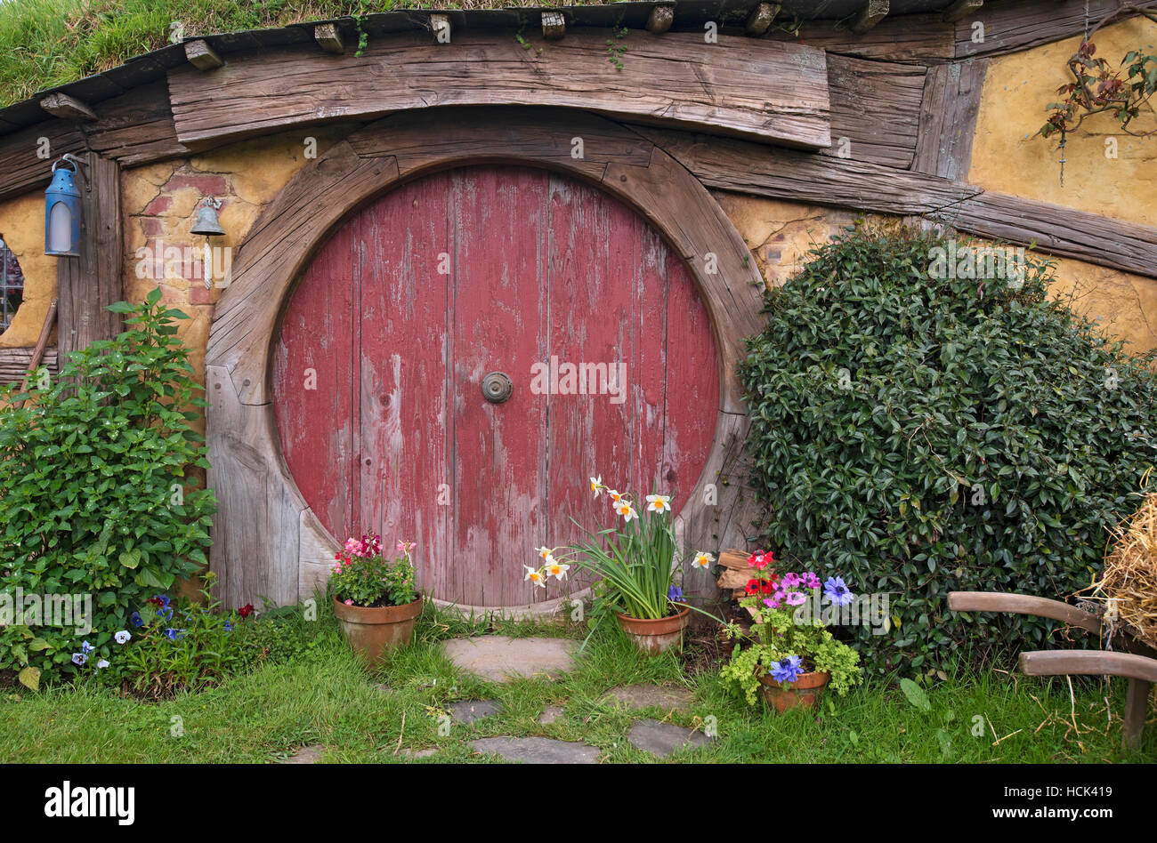 Hobbiton movie set, New Zealand Stock Photo