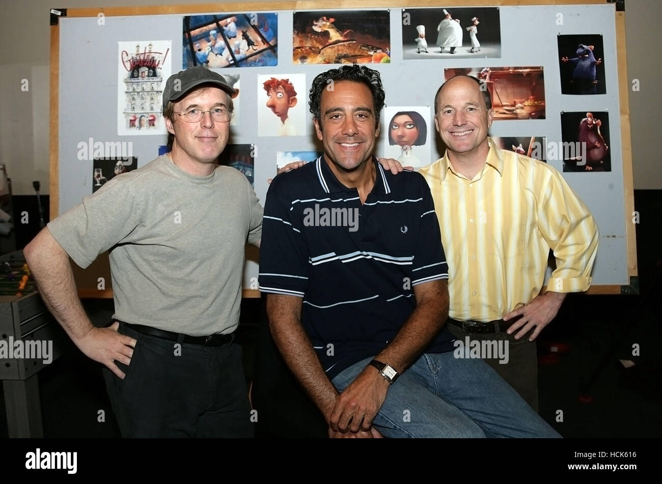 RATATOUILLE, director Brad Bird, Brad Garrett, producer Brad Lewis, on