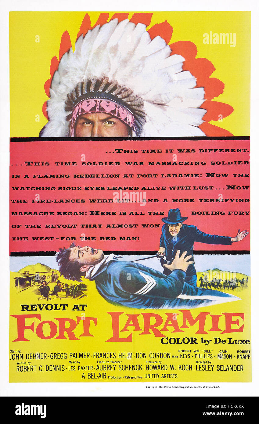 REVOLT AT FORT LARAMIE, US Poster Art, 1957 Stock Photo - Alamy