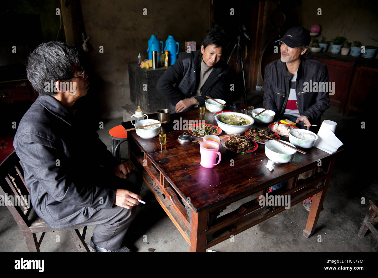 Lunch at a farmhouse in a remote farmers' village in the mountains of ...