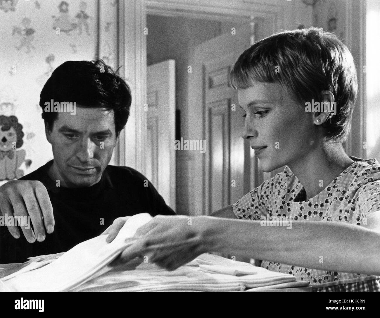 ROSEMARY'S BABY, from leftL John Cassavetes, Mia Farrow, 1968 Stock