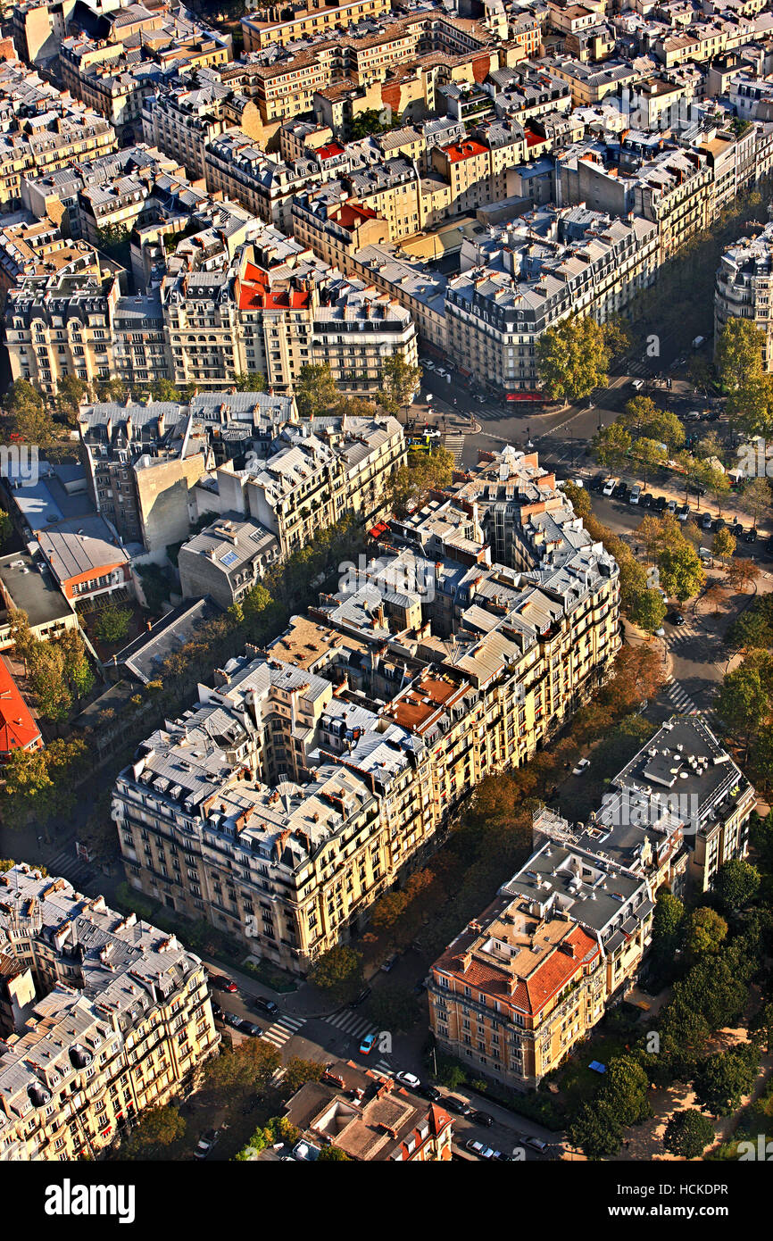 View of typical neighborhood on the right bank of river Seine from the