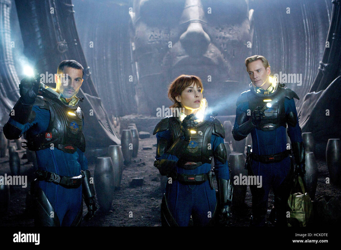PROMETHEUS, from left: Logan Marshall-Green, Noomi Rapace, Michael