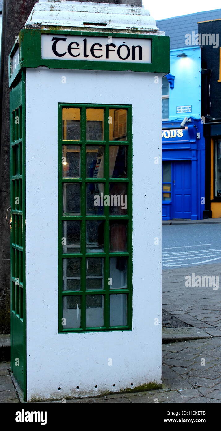 Ireland's own Famous Green Irish Phonebooth Stock Photo