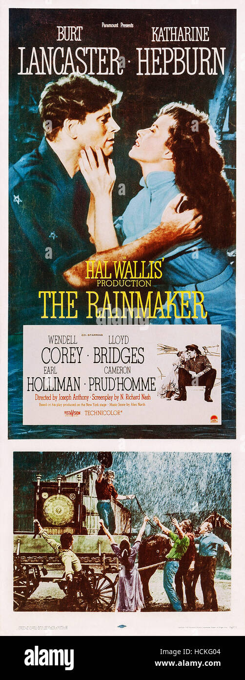 THE RAINMAKER, US poster, fromn left: Burt Lancaster, Katharine Hepburn, 1956 Stock Photo