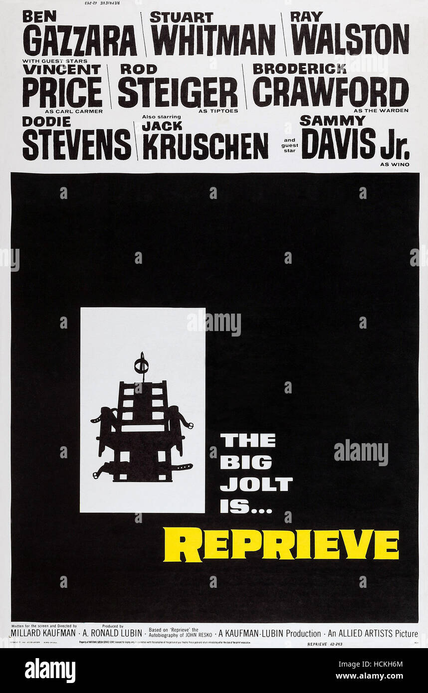 REPRIEVE, (aka CONVICTS 4), poster art, 1962 Stock Photo - Alamy