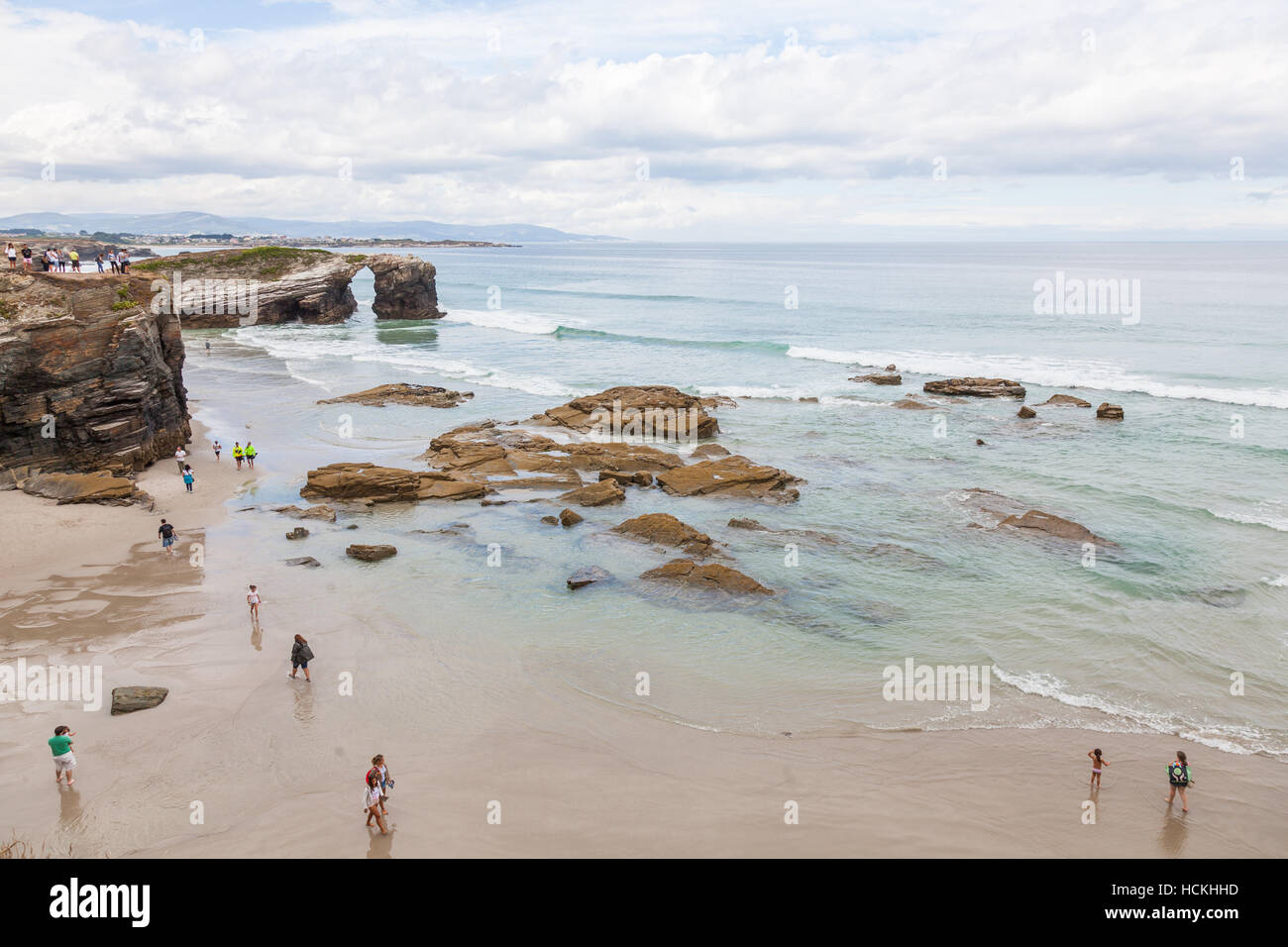 each of the Cathedrals. Of international tourist interest is the sharp rise and fall of the tides on the beach of the Cathedrals Stock Photo