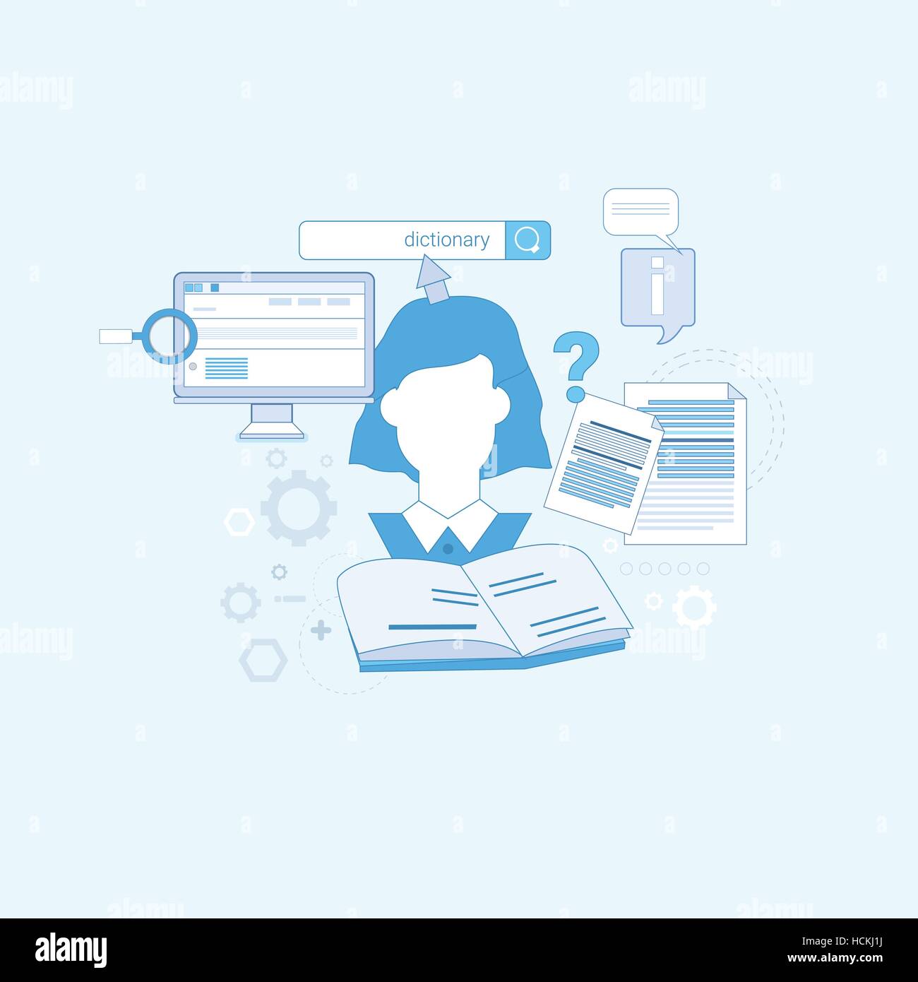 Education Online Learning Web Banner Thin Line Stock Vector Image & Art ...