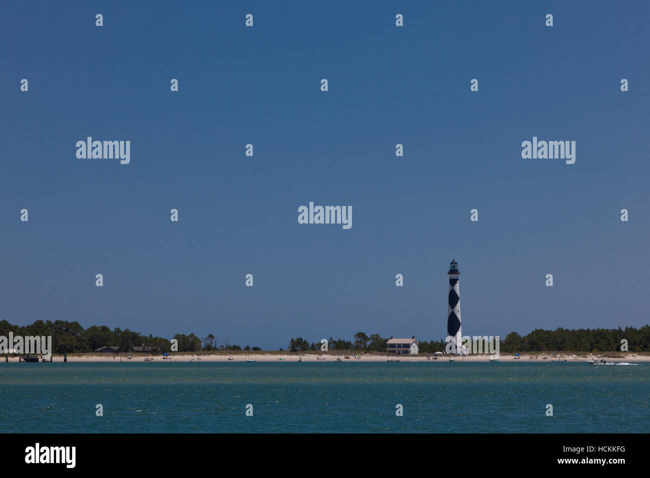 Cape Lookout lighthouse in North Carolina, part of the National Seashore Stock Photo