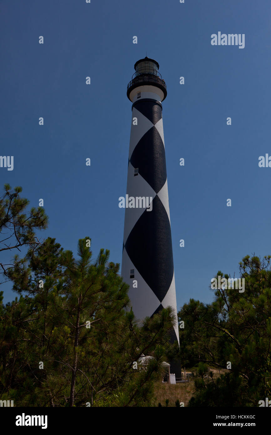 Cape Lookout lighthouse in North Carolina, part of the National Seashore Stock Photo