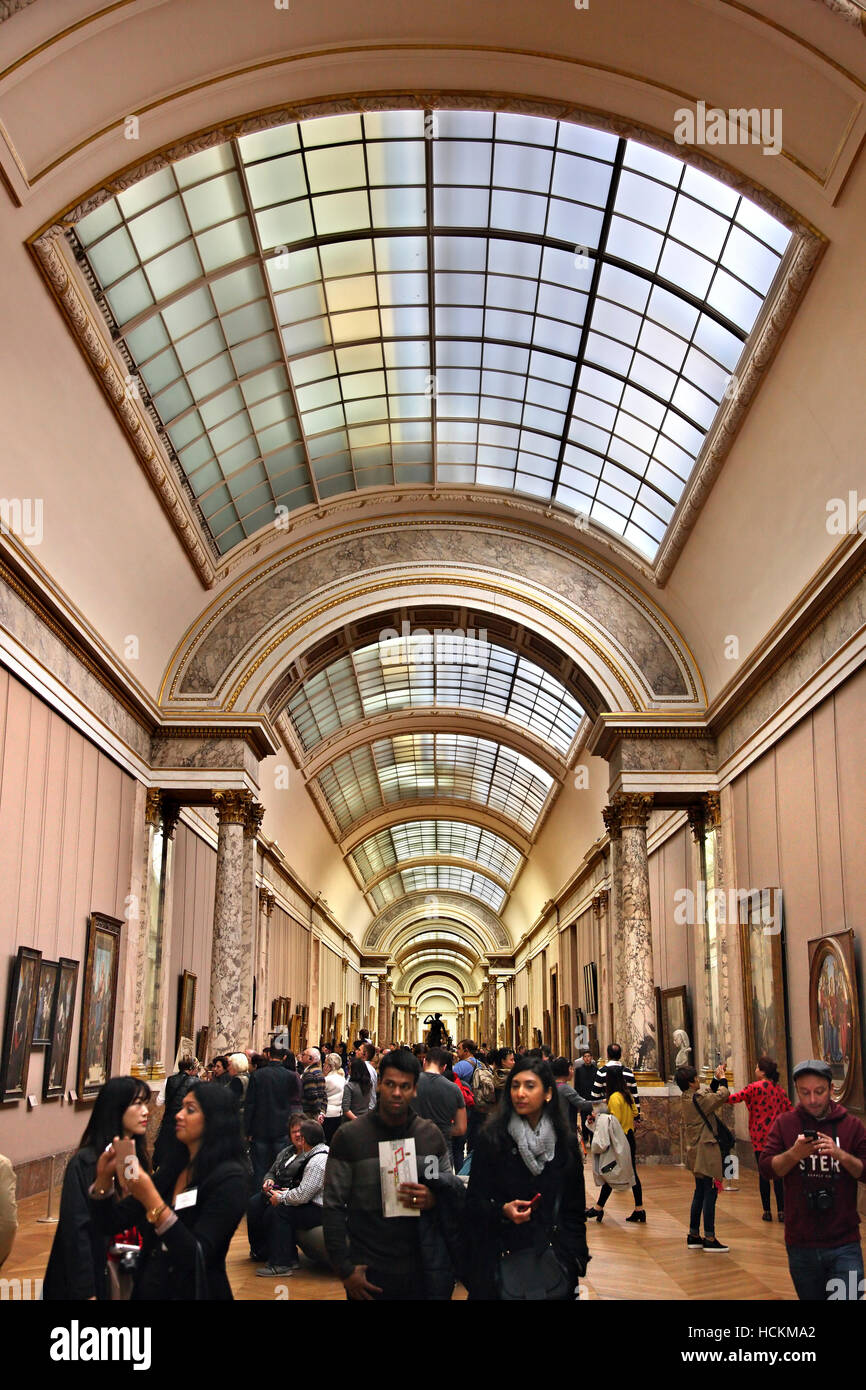 The Grande Galerie, Louvre museum, Paris, France. Stock Photo