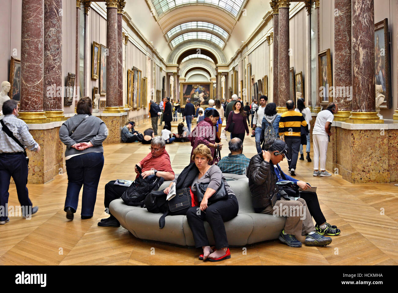 The Grande Galerie, Louvre museum, Paris, France. Stock Photo